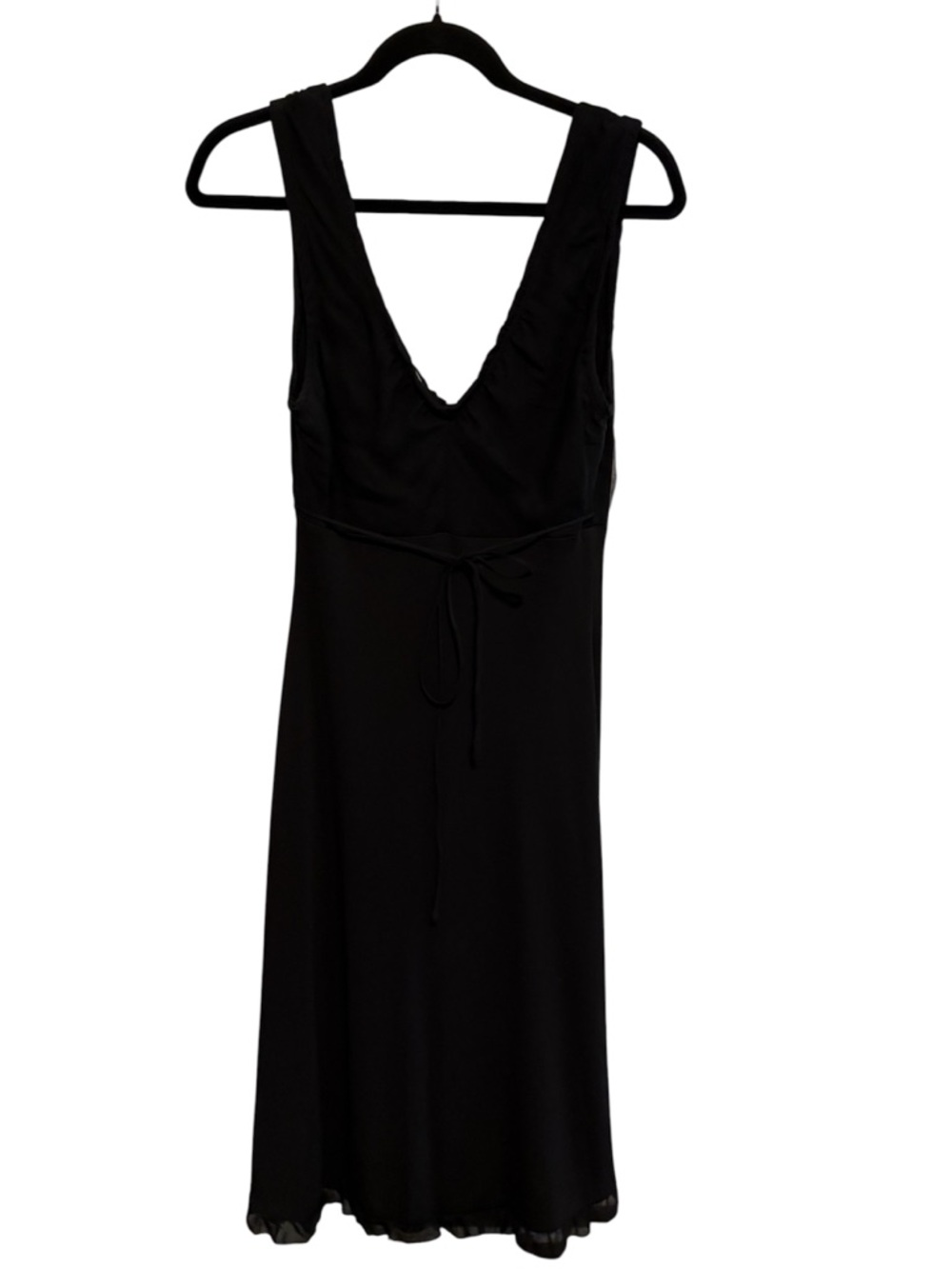 Betsey Johnson Black Midi Dress Size S Sleeveless V-Neck Feminine Flowy - Picture 7 of 8